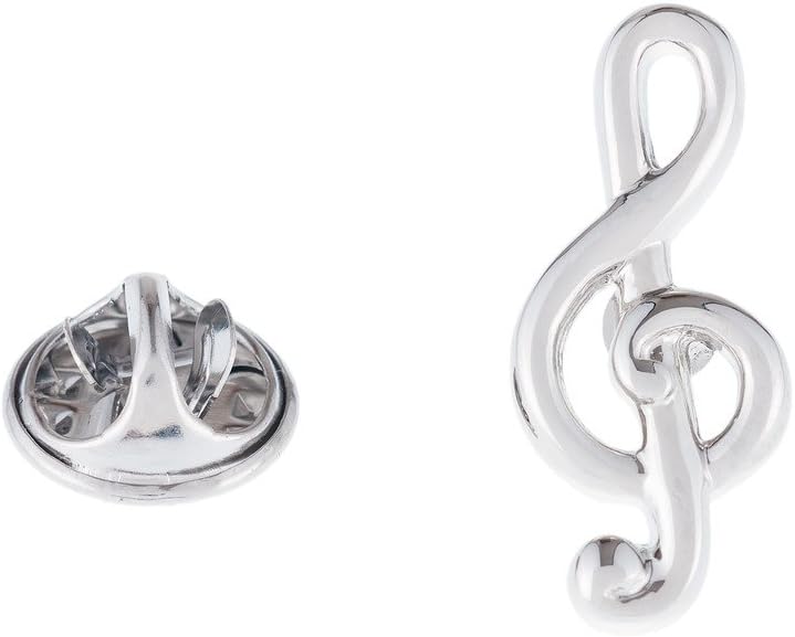 Onyx-ArtSilver Treble Clef Music Note Lapel Pin Badge