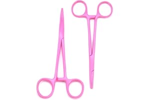 TeckMed - Ultimate Rainbow 2 - Piece Curved & Straight Hemostat Set - Stainless Steel Locking Tweezer Clamps - Ideal Hemostats for Nurses, Fishing Forceps, Crafts and Hobby