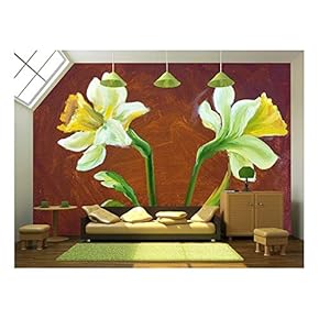 Narcissus Oil Painting on Canvas. - Removable Wall Mural | Self-Adhesive Large Wallpaper - 66x96 inches