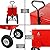 Clevr 80 Qt Party Wagon Cooler Rolling Cooler Ice Chest, Red, with Long Handle and 10" All Terrain Wheels, Portable Patio Party Bar Cold Drink Beverage Chest