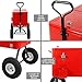 Clevr 80 Quart Wagon Cooler Rolling Party Ice Chest, Red, w/Long Handle and 10