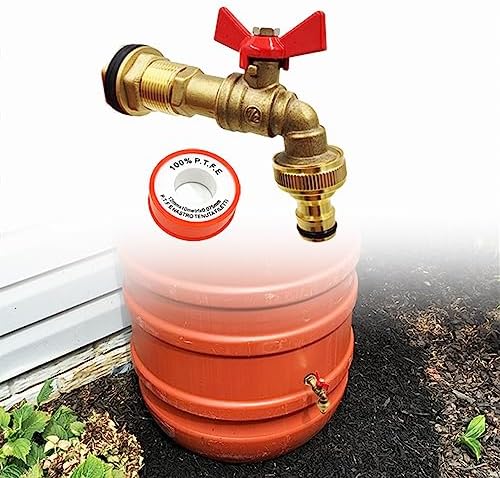 thumbnail image 2 of Mirone MR-09495 Brass Rain Barrel Spigot Compliant (3/4 Quarter Turn Ball Valve W/Bulkhead Fitting, Thread Tape 2 of 13