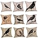 Decorative Throw Pillow Cases,Woaills Halloween Crow Linen Sofa Cushion Cover Home Decor With Hidden Zipper 18