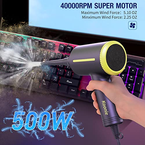 KOONIE Compressed Air Duster, 40000RPM Powerful Electric Can of Air