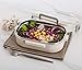 Lille Home 22oz Stainless Steel Leakproof Lunch Box, Insulated Bento Box/Food Container with Insulated Lunch Bag, Durable Handles and Lid, Adults, Men, Women (Gray)