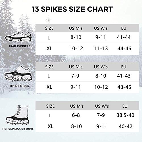 Uelfbaby Crampons Ice Snow Grips Traction Cleats System Safe Protect for Walking, Jogging, or Hiking on Snow and Ice