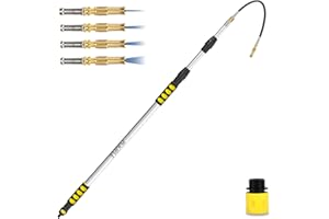 POOPLE Gutter Cleaning Tools from The Ground, 12FT (20FT Reach) Telescoping Gutter Cleaner Wand with Adjustable Water Flow, Rain Gutters Cleaning Tool for Leaves and Debris, Fits Standard Garden Hoses