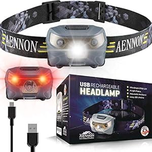 Aennon USB Oplaadbare LED Hoofd Zaklamp – Super Helder, Waterdicht, Lichtgewicht & Comfortabel – Hoofdlamp Perfect voor…