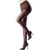 MeMoi 2 Pack Satin Sheer Pantyhose, Breathable Nylons for Women, Control Top Pantyhose - Sizes Small - X-Large