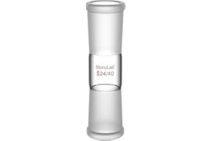 stonylab Borosilicate Glass Straight Connecting Adapter, 30 mm Between Two 24/40 Outer Joints for Laboratory