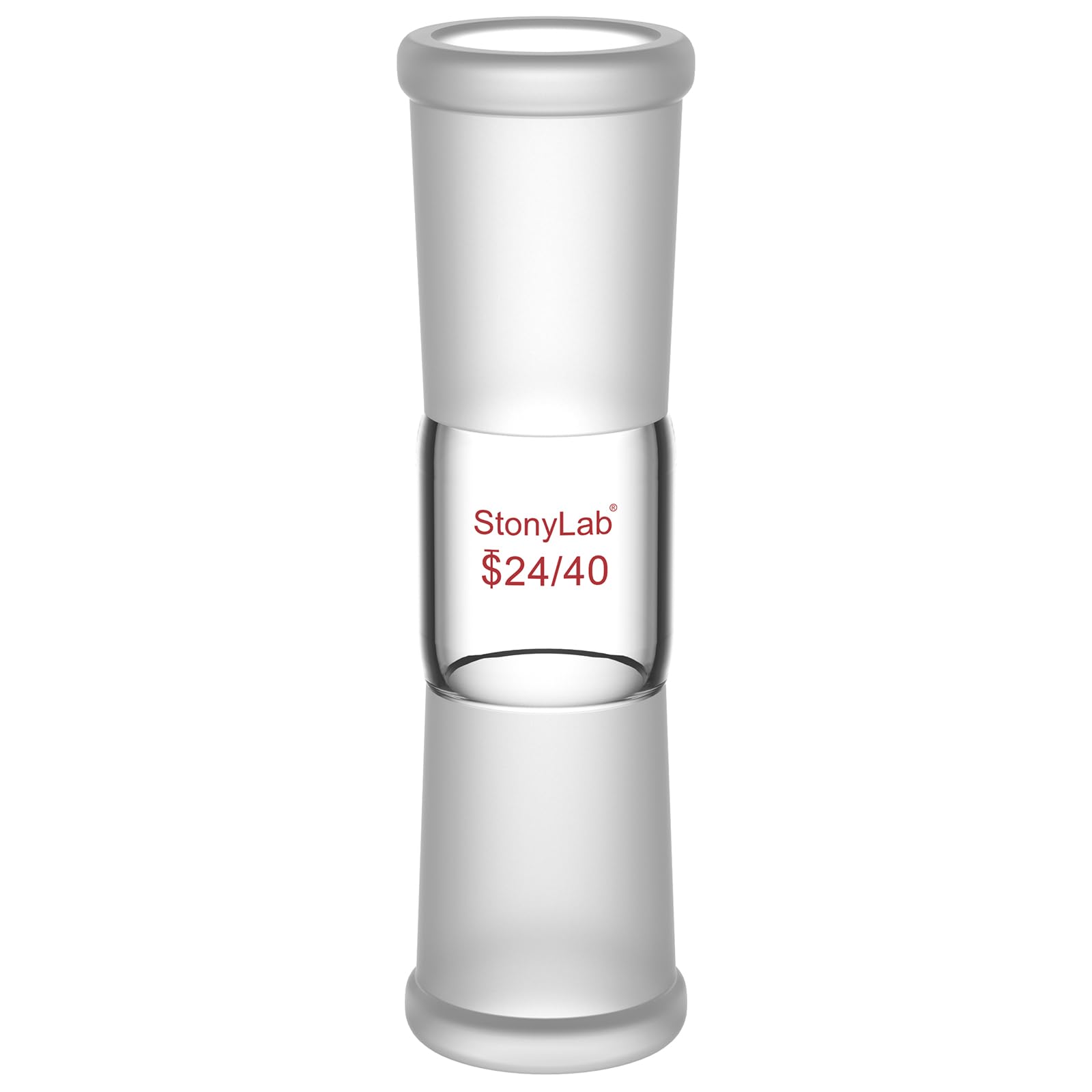 stonylab Glass Straight Connecting Adapter, Borosilicate Glass 30mm Between Two 24/40 Ground Outer Standard Taper Joints for Laboratory Lab Supply