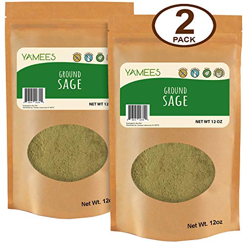 Yamees Sage Powder - 24 oz (12 Oz Each) - Sage Spice - Rubbed Sage - Ground Sage - Sage Seasoning - Bulk Spices