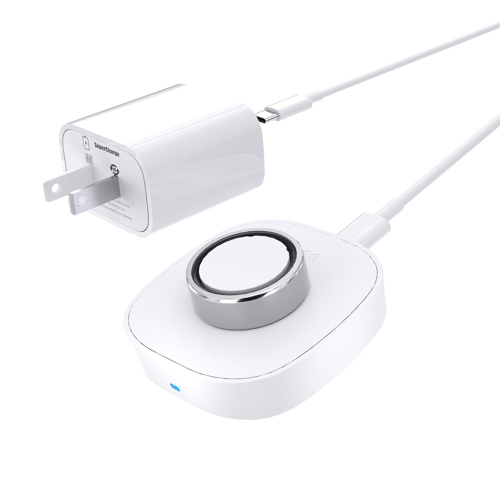 Charger for Oura Ring Gen4 (Size 8) - Fast Charging Dock with USB-C Wall Charger & 3FT Cable, Quick Charge Replacement Base Compatible with Oura Ring Gen 4 - White