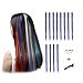 FESHFEN Colored Hair Extensions, Royal Blue Clip in Hair Extension10 PCS Highlight Dark Blue Colorful Straight Synthetic Clip in Hairpieces for Women Girls Daily Party Halloween Costumes, 22 inch