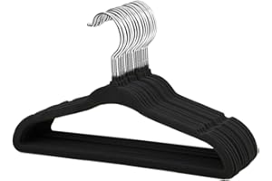 Stormix Baby Clothes Hangers 16 Pack, Kids Velvet Hangers Non-Slip, Clothes Hangers with Shoulder Notches for Toddler Children (Black)