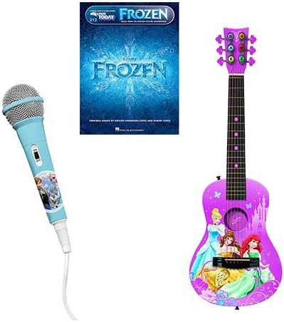 Princess Acoustic Guitar Pack w/Frozen Patch Cord Mic & Beginner Frozen Book