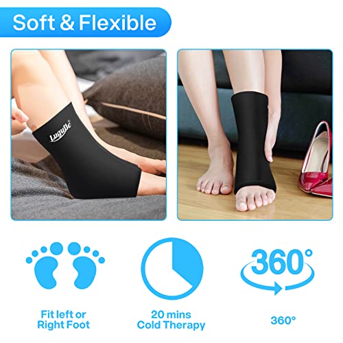 Luguiic Ankle Ice Pack Wrap for Injuries Reusable Gel Cold Pack for Achilles Tendon Injuries, Plantar Fasciitis, Sprained, Swelling, Bursitis & Sore Feet