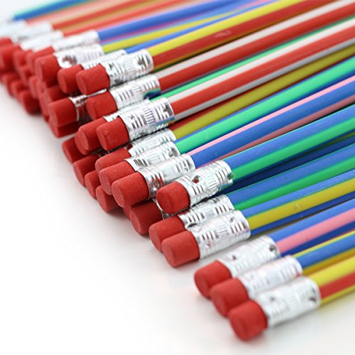Newbested 50Pcs Magic Bendy Flexible Soft Pencil With Eraser For Kids Drawing Writing School Study Gift
