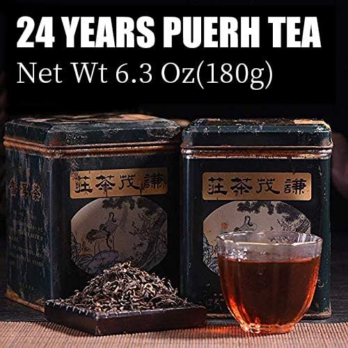 Ripe Puerh Tea (60-90 cups)Pu erh tea, Yunnan Pu-erh tea,Organic Loose Leaf China Tea,oldtree Ancient trees pu'er ripe tea,Chinese tea post-fermented aged tea, 6.3 ounce