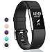GEAK Compatible with Fitbit Charge 2 Bands, Soft Accessory Replacement Wristband Strap with Secure Metal Clasp for Fitbit Charge 2, Small Classic Black