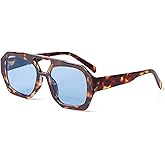 ADE WU Trendy Aviator Sunglasses for Women Men Retro Vintage Oversized 70s Thick Pilot Style Sun Glasses