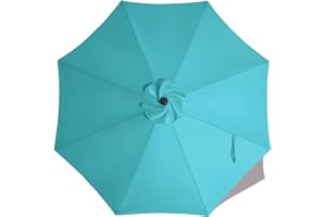 ABCCANOPY 9ft Outdoor Umbrella Replacement Top Suit 8 Ribs (Turquoise)