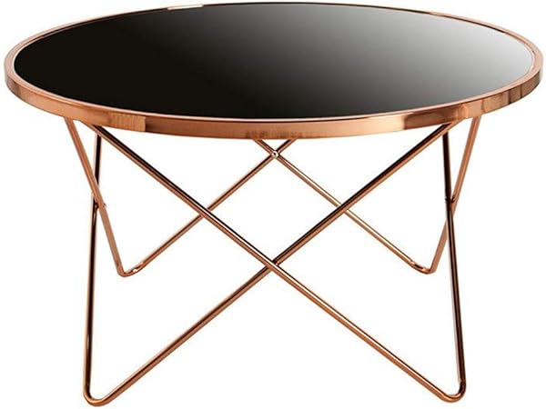 Lhome Tavolino Da Caffe Grande Rotondo Tavolino In Vetro Accanto Al Tavolino Da Salotto Tavolino Da Salotto In Stile Moderno Tavolo Da Arredamento In Metallo Tavolo Da 85x50cm Amazon It Casa E Cucina