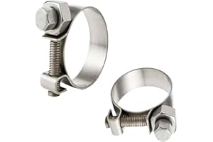 CJ TECH NITRO4X4 Stainless Steel Fuel Injector Hose Clamps Set - 2 Pack Adjustable Gas Line Hose Clamp (7/16 to 1/2 Inch, 11-13mm) - Heavy Duty Hose Clamp for Fuel Lines, Automotive Repairs