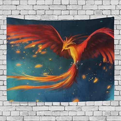 WOOR Home Decor Birds Art Phoenix Tapestries Hanging Bedroom Living Room Decorations Tapestry Wall Art Nature 80 x 60 Inches