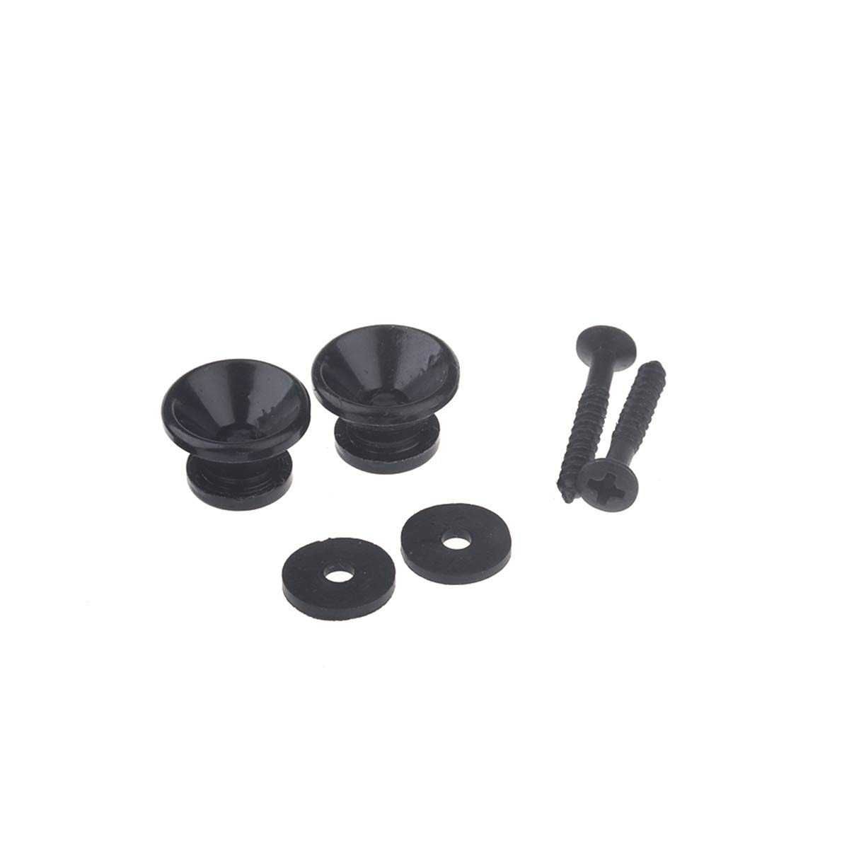 Musiclily Guitar Metal Medium Strap Buttons End Pins forElectric Acoustic Guitar Bass Ukulele,Black (Set of 2)