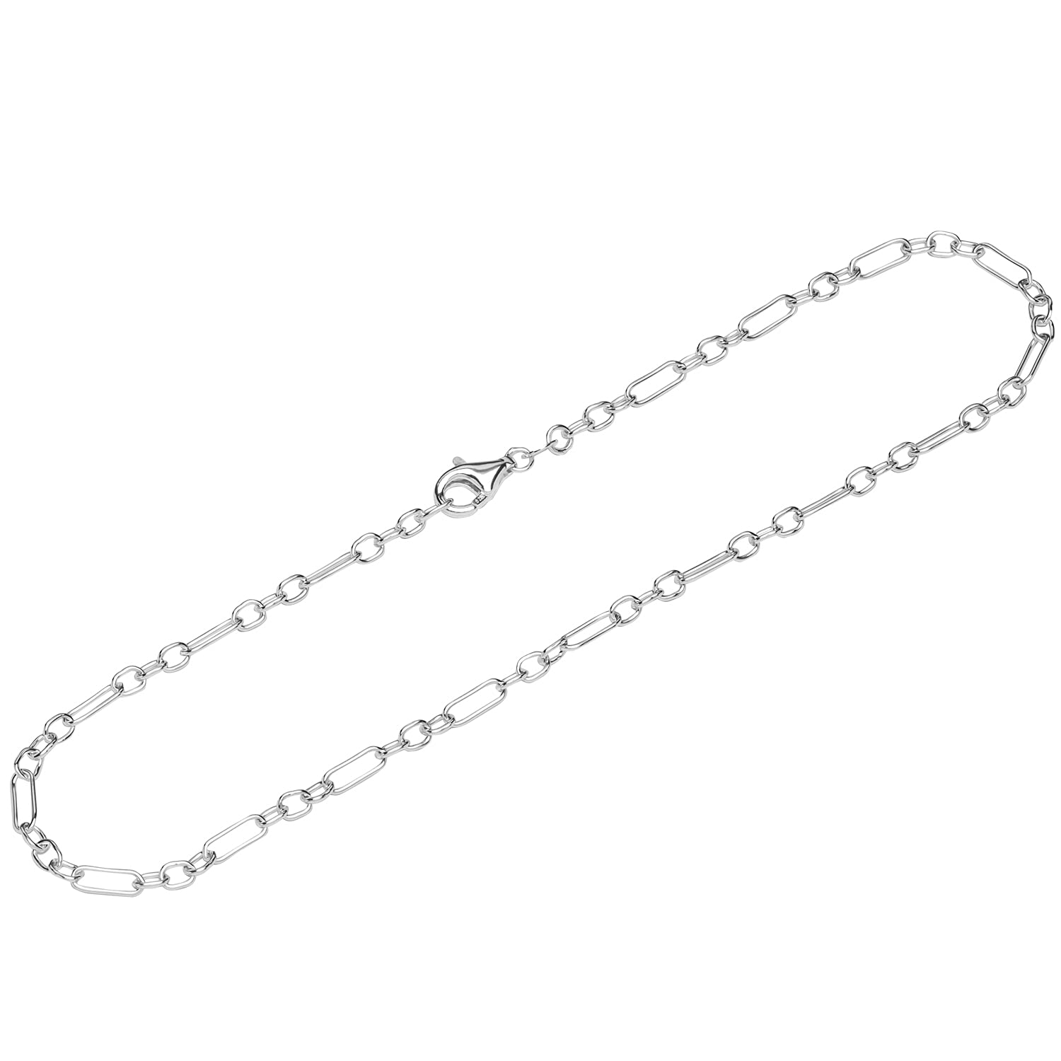 NKlaus bracelet 925 Sterling Silver 26cm Figaro anchorchain round ladies anklet exquisite 12077