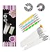 WOVTE Nail Art and Gel Acrylic Drawing Makeup Brush Set with Dotting Tools, Pack of 20