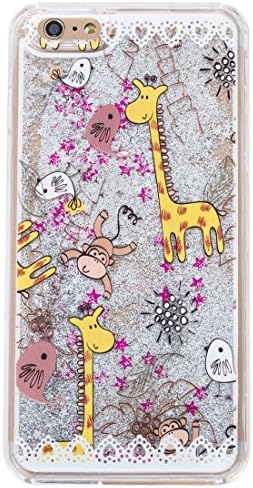 For iPhone 6&amp;6s Plus Protective Case,Cool Design Quicksand Sand Flowing Liquid Floating Luxury Bling Glitter Sparkle Falling Stars Unique Cartoon Case for iPhone 6&amp;6s Plus 5.5" (Style E)