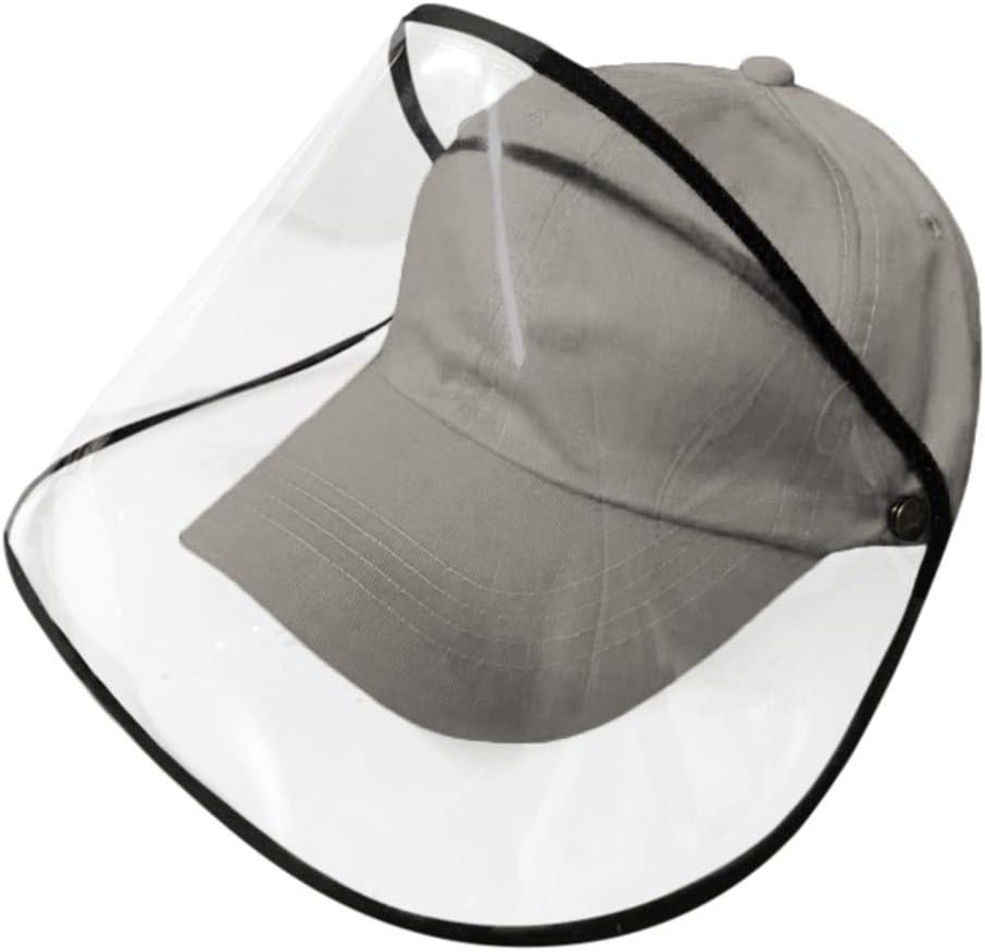 BBesty Flip-up Protective Safety Face Shield Removable Full Cover Dustproof Waterproof Baseball Hat Splashing Proof Anti Pollution Removable Clear Visor Outdoor Facial Cover