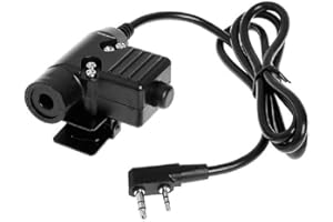 ANGELREALLY U94 PTT Military Adapter Mobile 2 Pin 7.0mm Plug Push to Talk for Kenwood/Baofeng Radio
