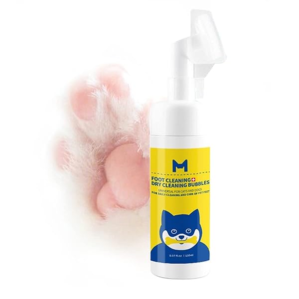 DOG PAW CLEANER，CAT PAW CLEANER，PET PAW CLEANER，NO RINSE WATERLESS DOG PAW SHAMPOO WITH BATH BRUSH, PH PERFECTLY BALANCED，NATURAL MILD FORMULA，PET MUDDY PAW CLEANER（150ML/5.07 OZ）