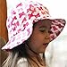Toddler Sun Hat with Chin Strap, Drawstring Adjust Head Size, Breathable 50+ UPF (M: 9m - 3Y, Butterfly)