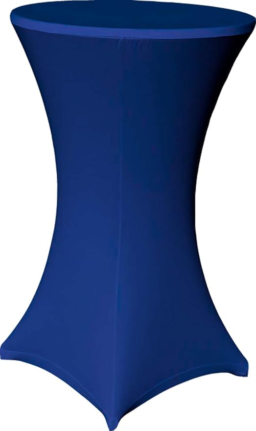 EXKLUSIV HEIMTEXTIL Stehtischhusse Stretch für Bistrotisch mit 4 Fußlaschen elastisch Ø 80x120 cm Blau
