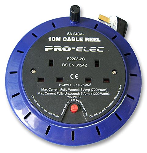 PRO ELEC PELB1589 2 Socket Cassette Reel, 5A, 10m
