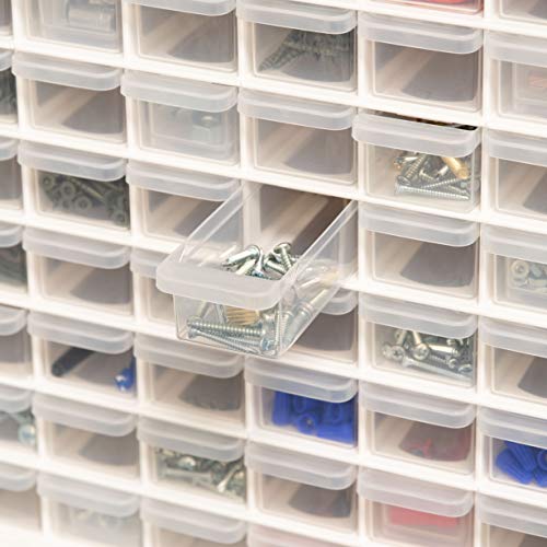 IRIS USA 64 Drawer Stackable Storage for Hardware Crafts and Toys, 19.5Inch W x 7Inch