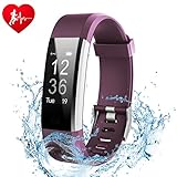 Fitness Tracker Watch, Ginsy Activity Tracker with Heart Rate Monitor Waterproof Bluetooth Pedometer Wristband Sleep Monitor Smart Watch for IOS Android Smart Phone (Purple)