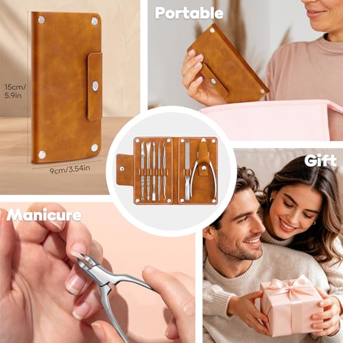 Nail Clippers for Thick & Ingrown Toenails Set, 7-in-1 Stainless Steel Manicure Nail Scissors, Sharp Nail Clippers for Thick & Ingrown Toenails, Professional Luxury Pedicure Set