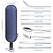 Travel Reusable Utensils with Case, Portable Silverware Flatware Cutlery Utensil Set, 11-Piece including Silver Stainless Steel Knife Fork Spoon Chopsticks Cleaning Brush Straws, Hang Buckle