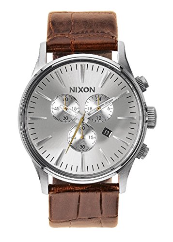 Nixon Men's A4051888 Sentry Chrono Leather Watch