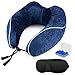 ONSON Travel Pillow - 100%Pure Memory Foam Neck Pillow - U-Shaped Airplane Car Flight Pillow,Breathable and Comfortable 360-Degree Head Support,Ultra Plush Velour Cover(with Eye Mask and Two Earplugs）
