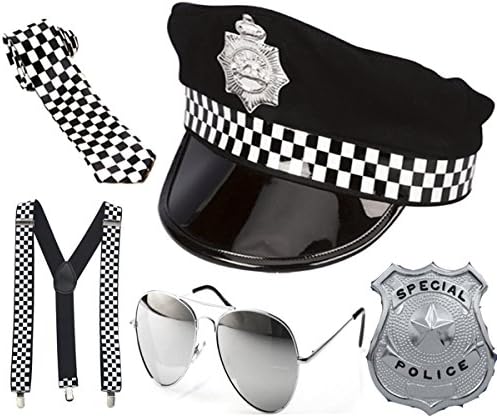 Mens Boys Policeman Set COP Fancy Dress STAG DO Party Police HAT Costume KIT