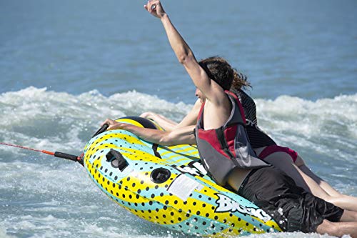 Big Sky HyperWave 2.0 Towable Tube for 1-2 People - Roomy, Durable Boating Tubes for Lake, Beach, River, Snow - Watersports Towables - Quick Inflation and Deflation - Two Person Boat Toys and Floats