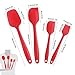 Rubber Spatula Silicone Spatulas Heat Resistant with Stainless Steel Core Spatulas for Cooking Baking Nonstick Kitchen Spatula Utensils Red Spatula Set of 4
