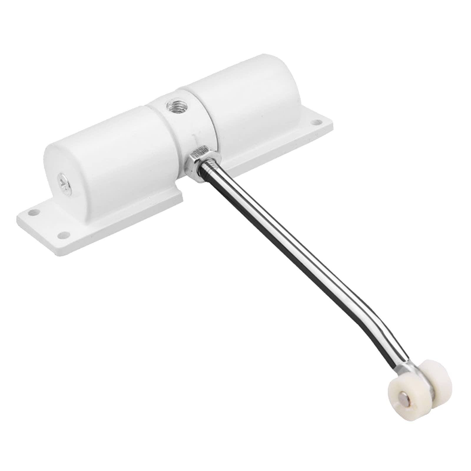 Offfay Door Closer, Automatic Door Closers for Interior Doors, Adjustable Hydraulic Spring Loaded Self Closing Gate Hinge for Weights 20-25kg, with Adjusting Rod and Screws (White)