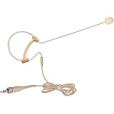 Haoin Single Ear Headset Microphone Earset Headworn Mic Compatible with Sennheiser Wireless System Bodypack Transmitter with 1.2m Cable and Windscreen 3.5mm Female Screw Plug